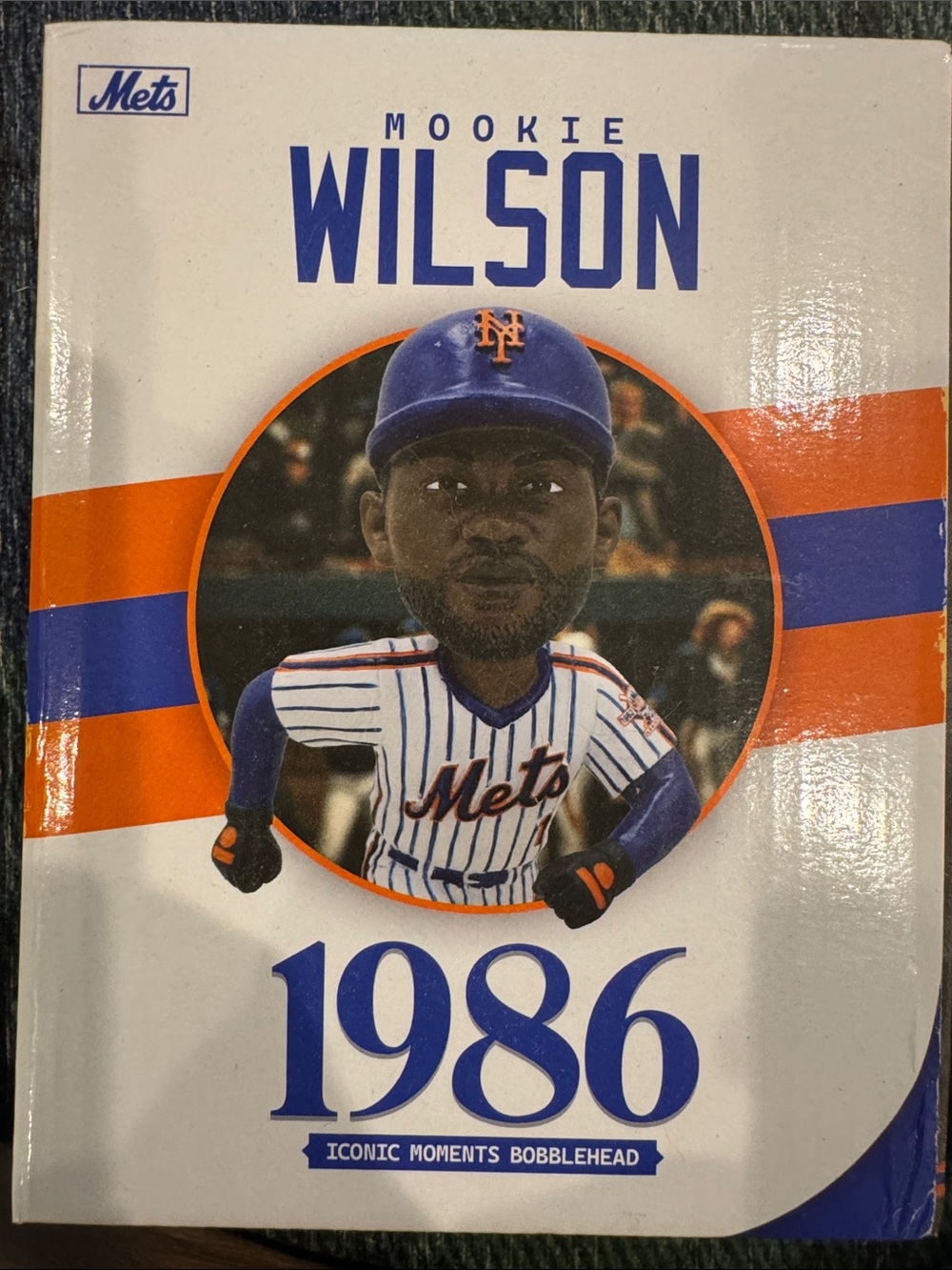 Mookie Wilson 1986 Mets Iconic Moments Bobblehead - White/Blue/Orange